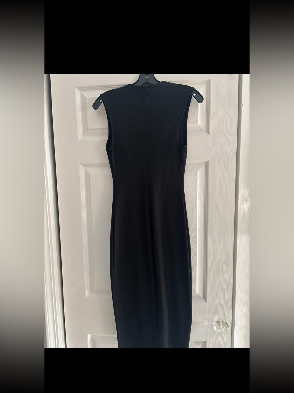 Zara Black Sleeveless Midi Sheath Dress